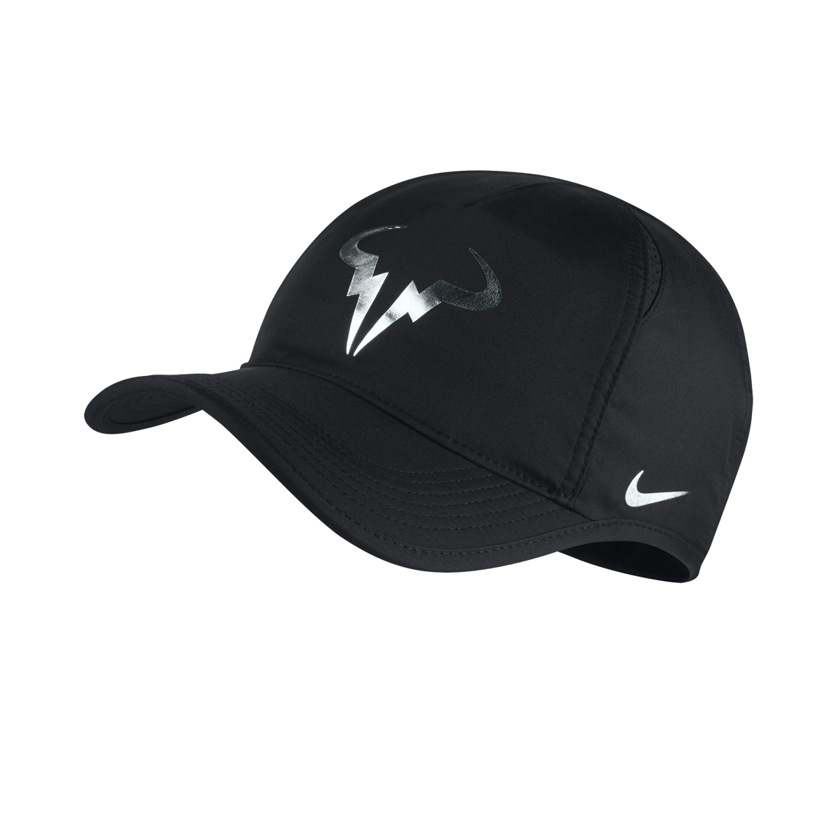 Nike Rafa Iridescent Featherlight hat in Black w/Silver Foil [835535-011] from the Holiday 2016 tennis collection